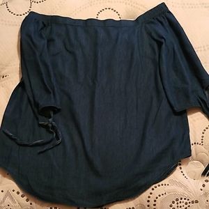 Off the Shoulder Jean top, size: L